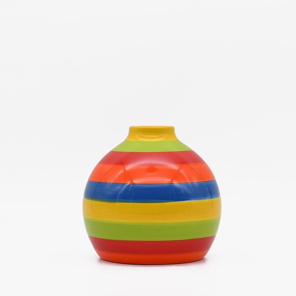 Round Ceramic Vase - Multicolored