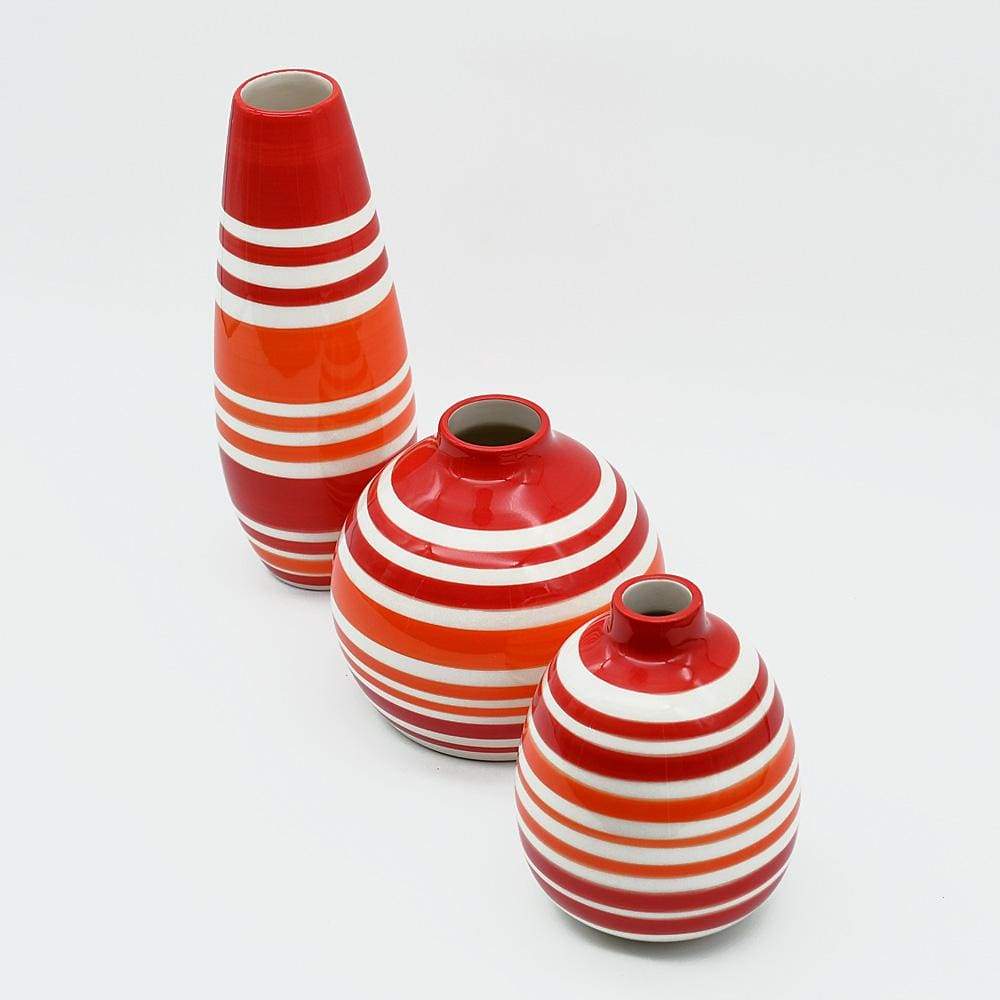 Round Ceramic Vase - Red