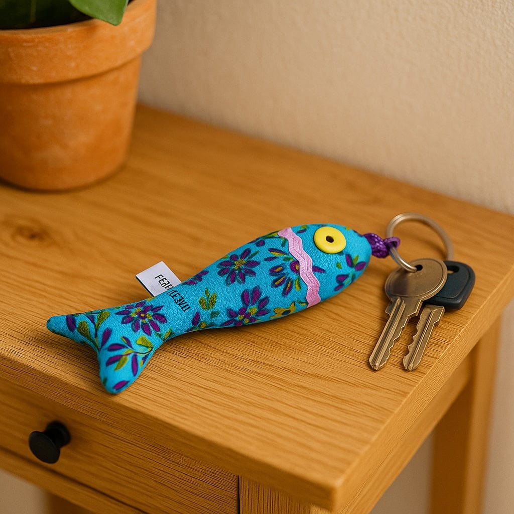 Sardine-Shaped Keychain - Turquoise