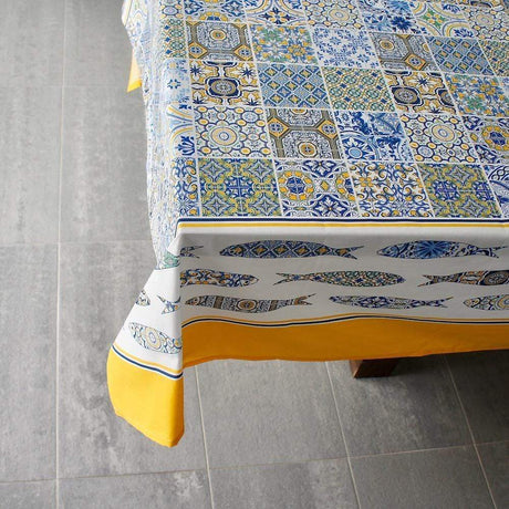 Sardinhas I Cotton Tablecloth - Yellow
