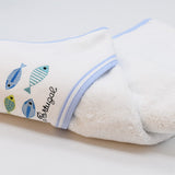 Sardinhas I Hooded Cotton Baby Bath Towel - Blue