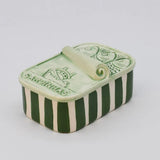 Sardinhas I Striped Ceramic Box - Green