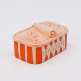 Sardinhas I Striped Ceramic Box - Orange