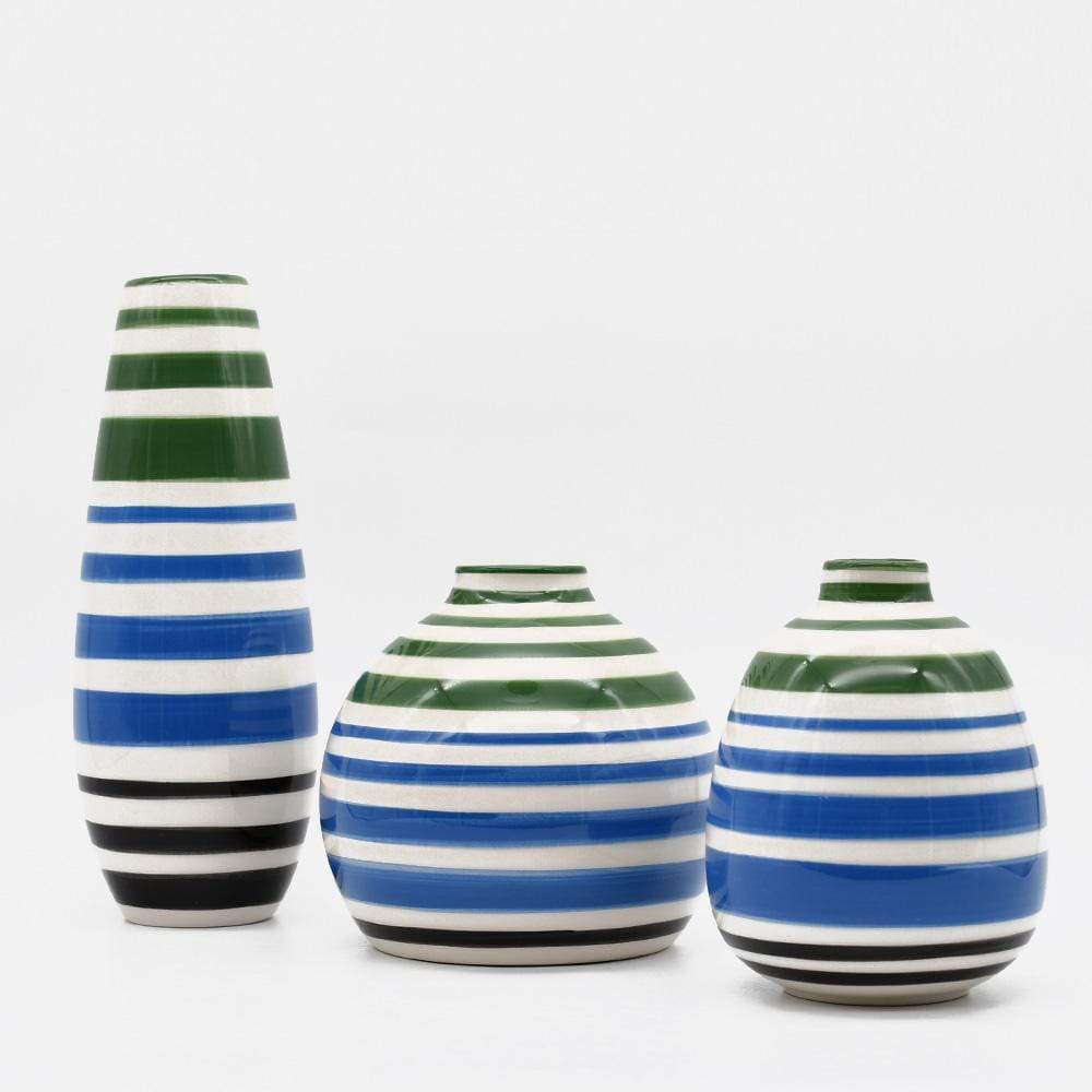 Set of 3 Ceramic Vases - Green