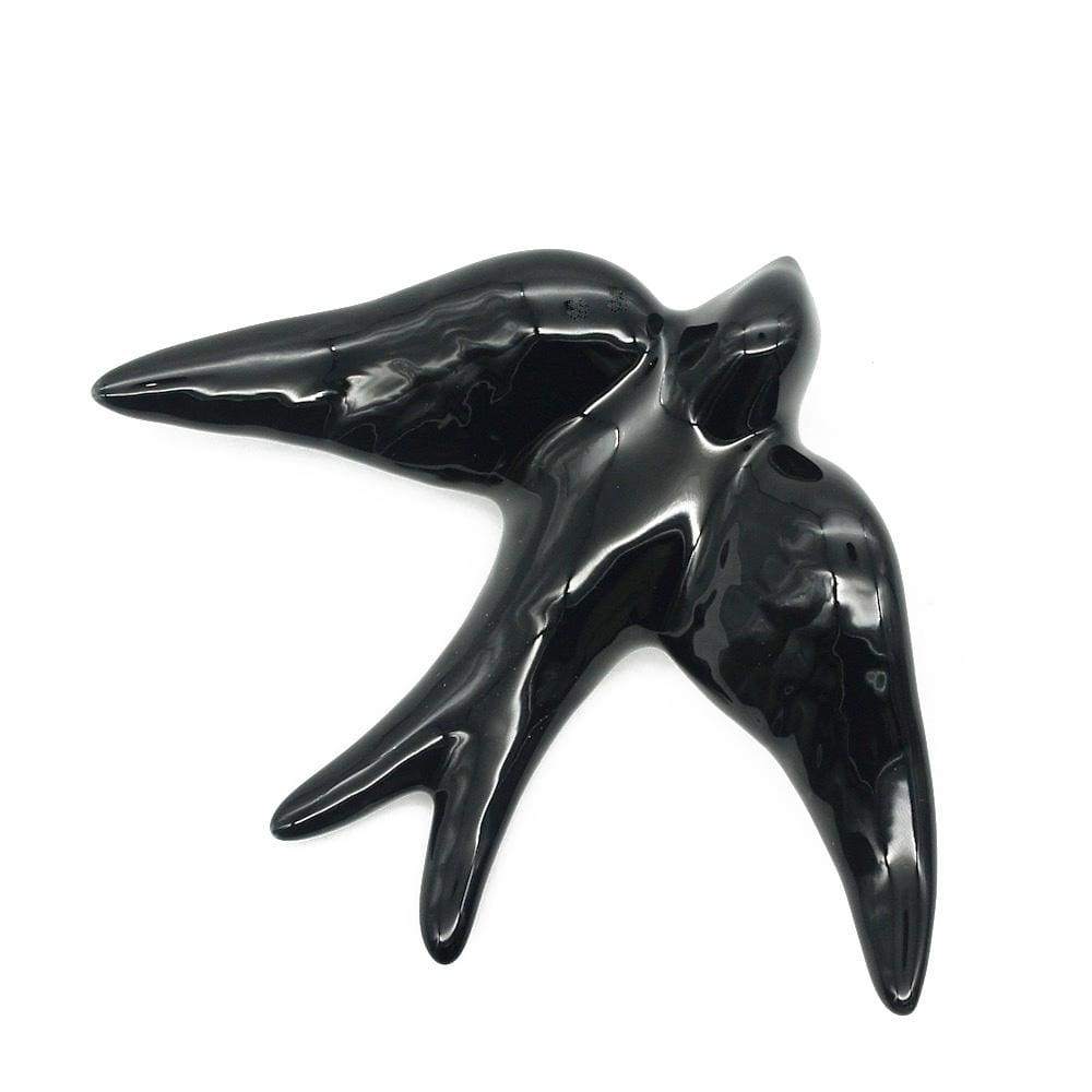 Smooth Ceramic Swallow - Black 5.5"