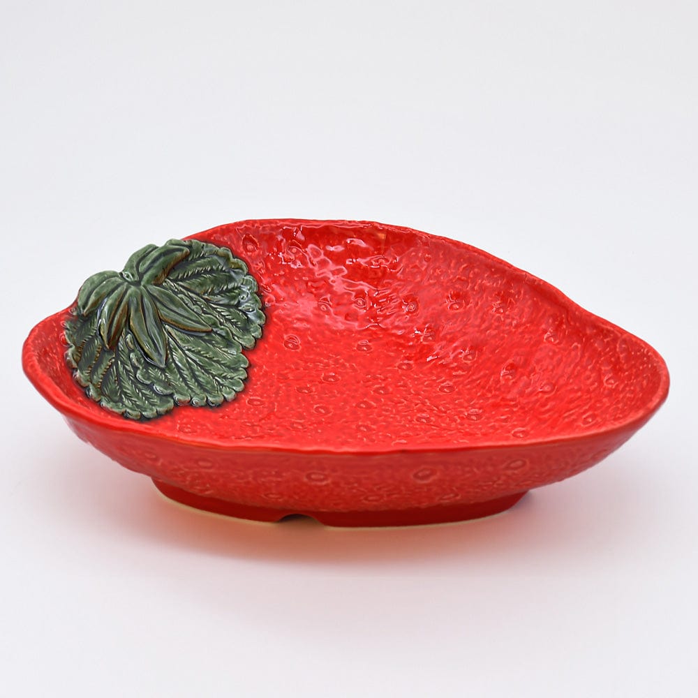 Strawberry-shaped Deep Ceramic Dish - 11.8''