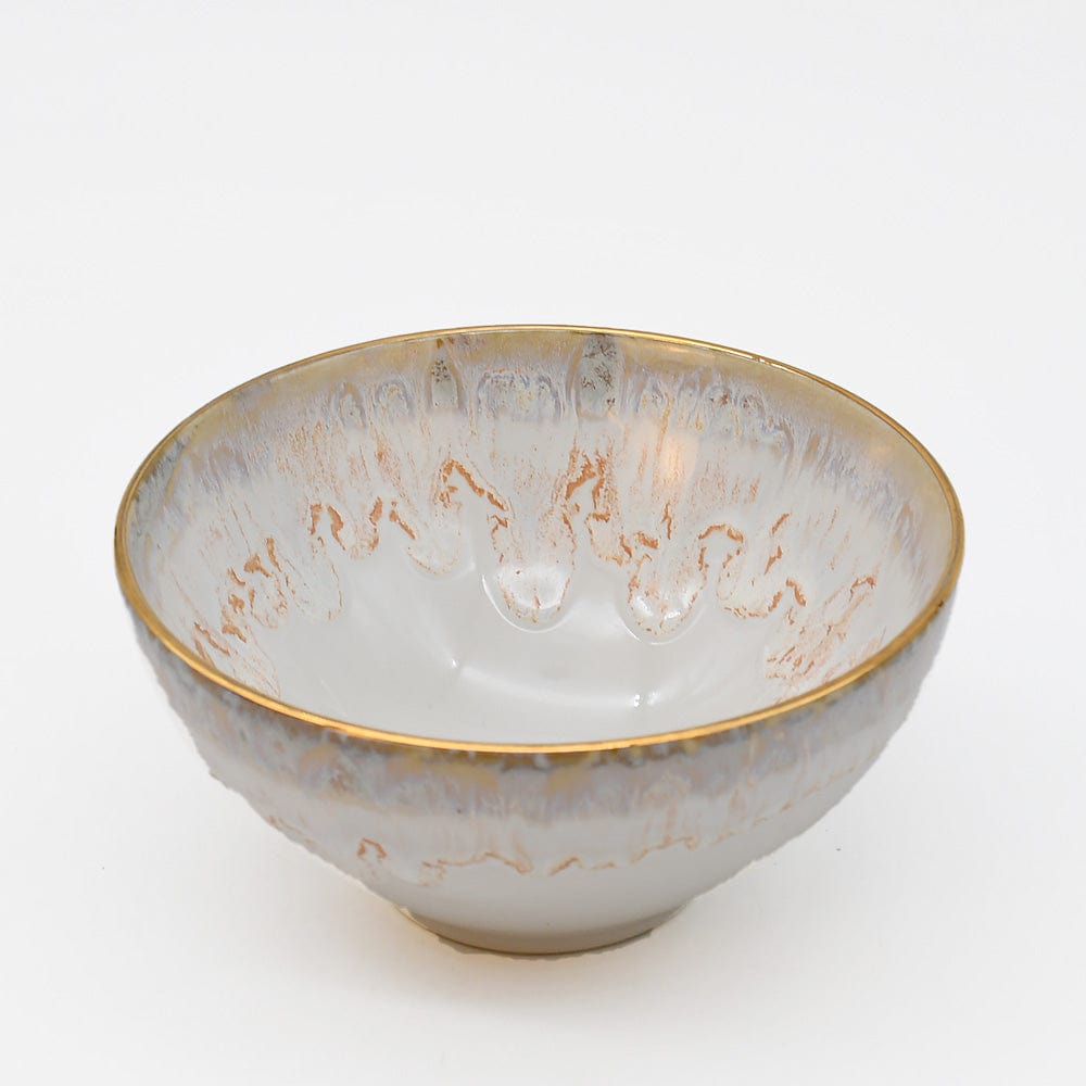 Taormina I Fine Stoneware Bowl - Gold