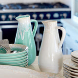 Taormina I Fine StonewarePitcher - White