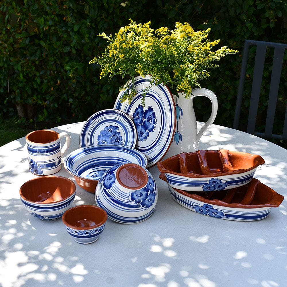 Terracotta Baking Dish or Salad Bowl - Blue