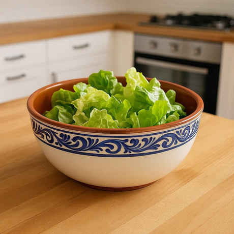 Terracotta Baking Dish or Salad Bowl - Blue