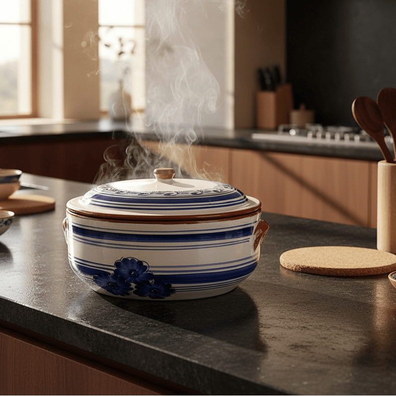Terracotta Cooking Pot - Blue