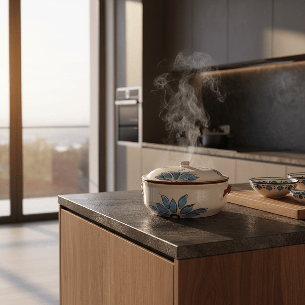 Terracotta Cooking Pot - Turquoise