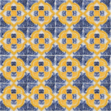Textured Azulejo - Blue and yellow 5.5x5.5''