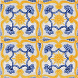 Textured Azulejo - Blue and yellow 5.5x5.5''