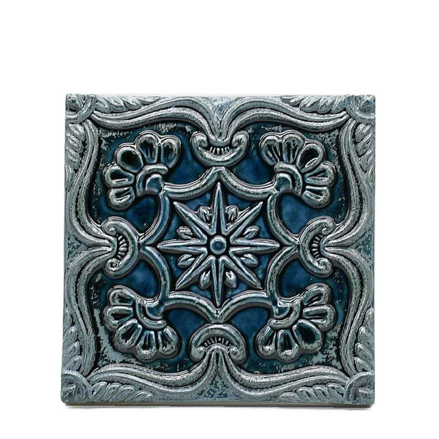 Textured Azulejo - Dark blue