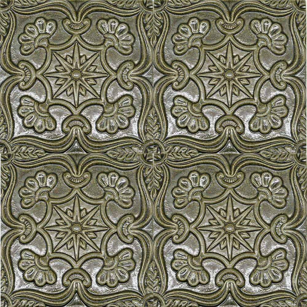 Textured Azulejo - Dark green
