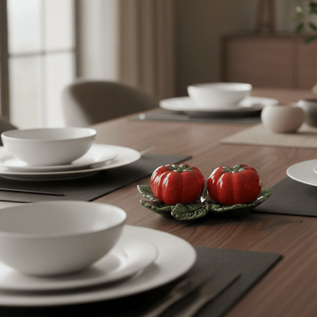 Tomato-shaped Ceramic salt-and-pepper Shaker