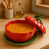 Tomato-shaped Ceramic Soup Tureen
