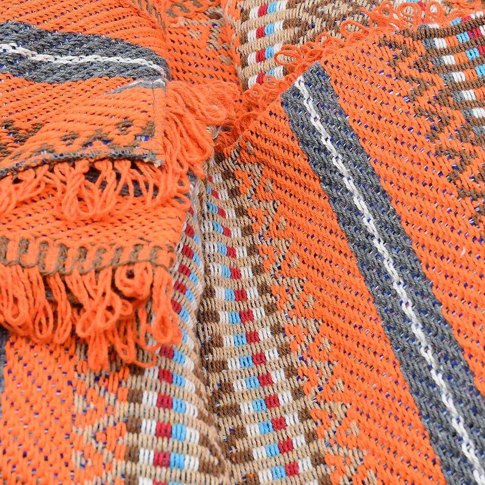 Traditional Portuguese fringed Blanket - Orange