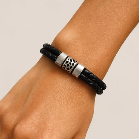 Unisex Braided Cork Bracelet - Black