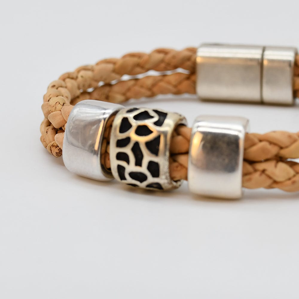 Unisex Braided Cork Bracelet - Natural