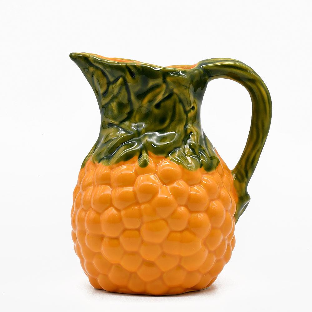 Uvas I Ceramic Pitcher - Orange