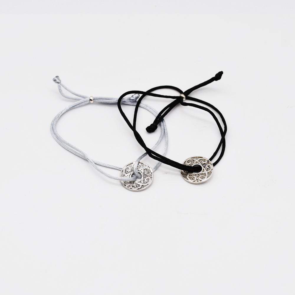 Infinito I Silver and cotton bracelet from Portugal
