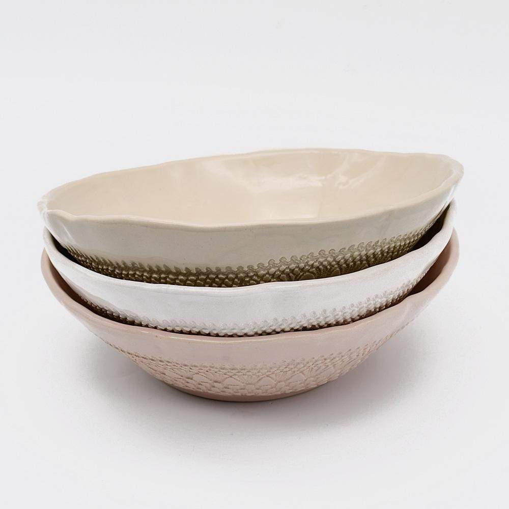 Carimbada I Handmade Ceramic Salad Bowl 7.5" - Pink - Luisa Paixao | USA